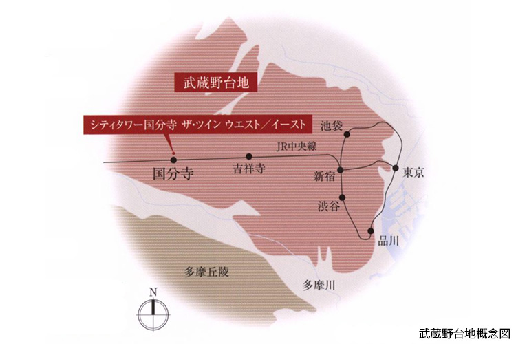 武蔵野台地の概念図